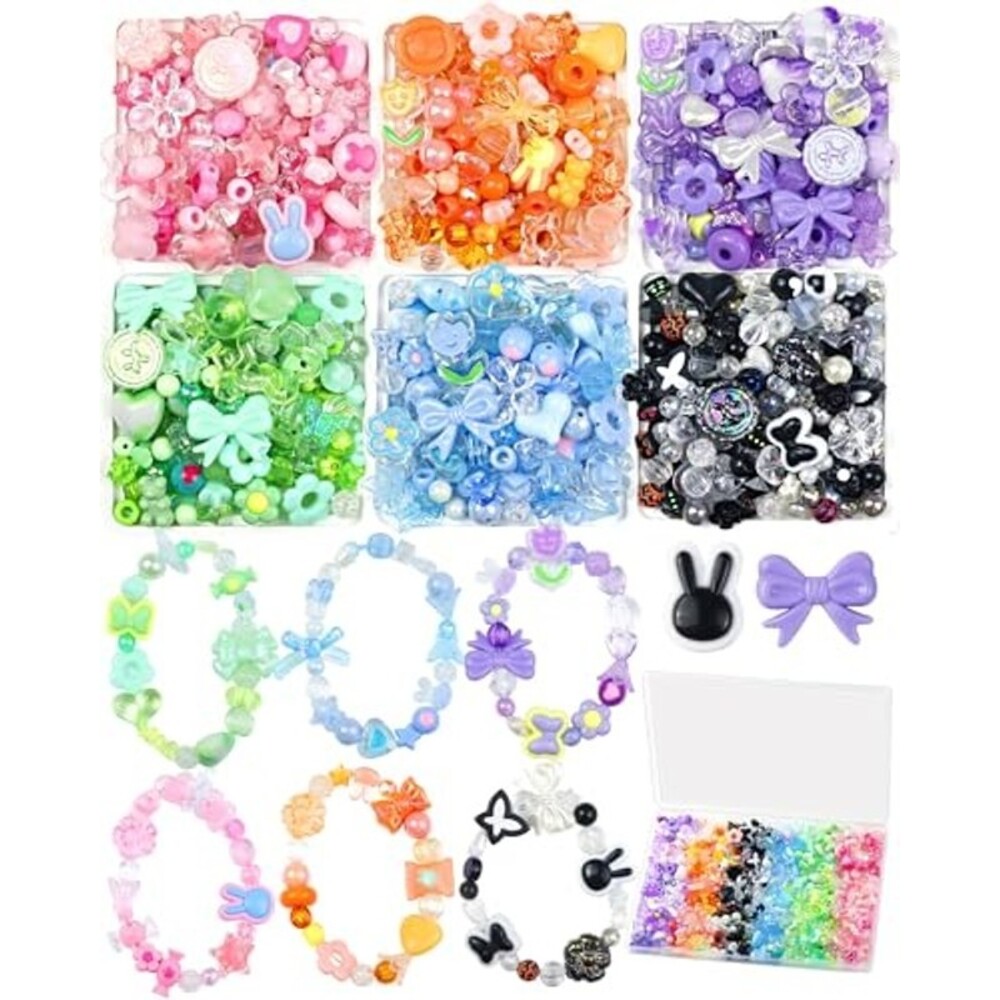 450PCS Assorted Acrylic Beads for Bracelet Making